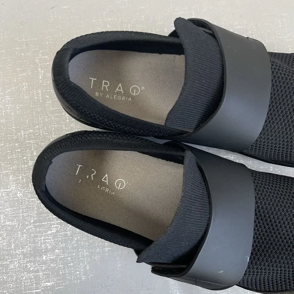 Traq By Alegria‎ Qwik Black Out Walking Shoes Black 41 / 10 Slip On Lightweight